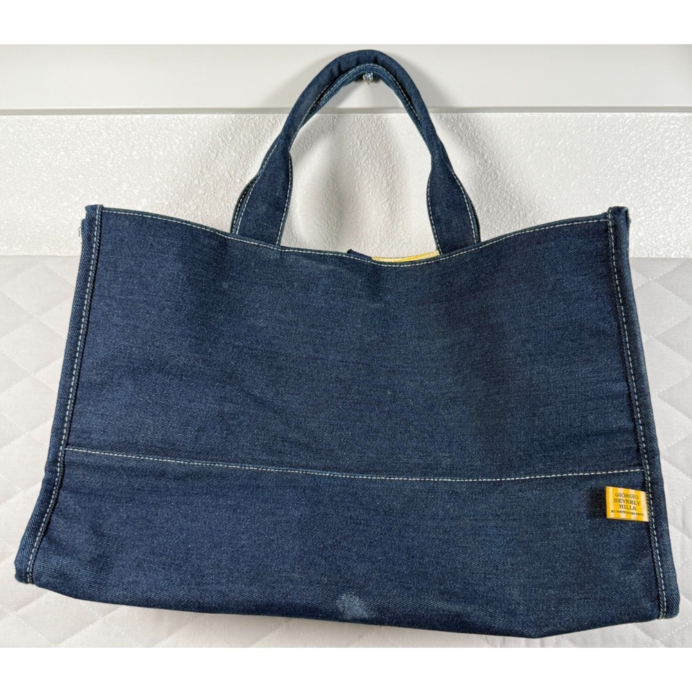 Giorgio Beverly Hills Blue Denim Mini Tote Bag